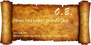 Oberleitner Boróka névjegykártya